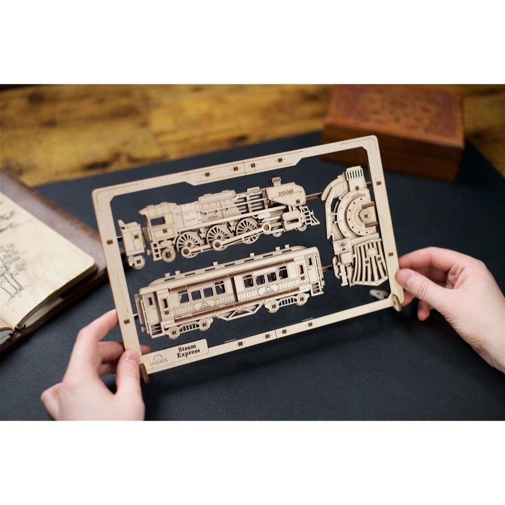 Ugears 70207 Steam Express 2.5D Puzzle 79pc