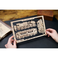 Ugears 70207 Steam Express 2.5D Puzzle 79pc
