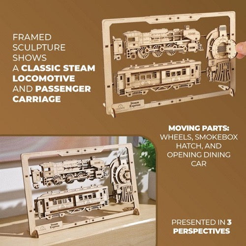 Ugears 70207 Steam Express 2.5D Puzzle 79pc