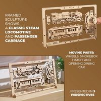 Ugears 70207 Steam Express 2.5D Puzzle 79pc