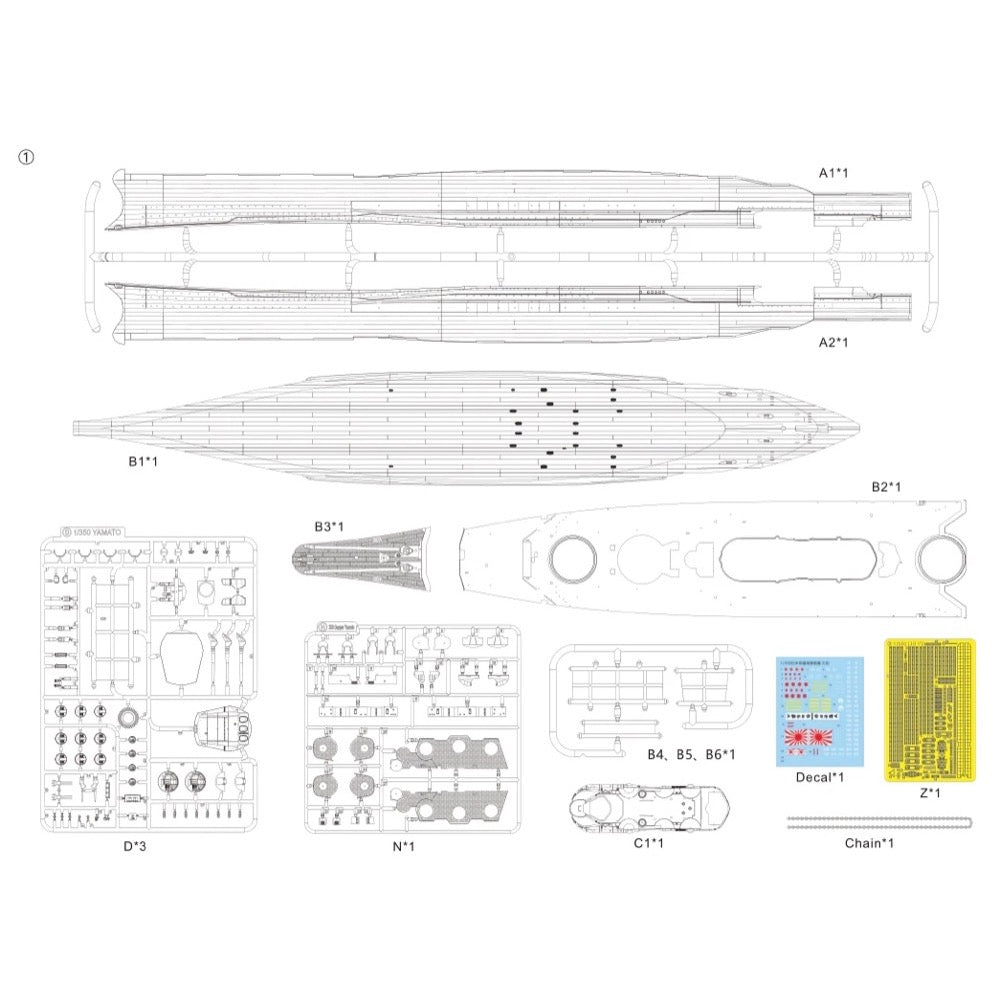 Very Fire VFBELBV350908DX 1/350 IJN Super Yamato Kii Deluxe Edition