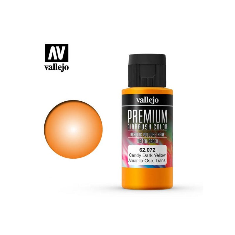 Vallejo 62072 Premium Color 60ml 072 Candy Dark Yellow