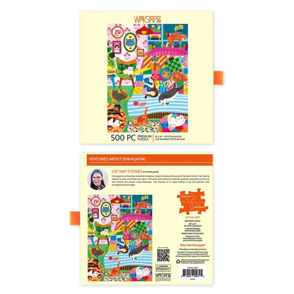 WerkShoppe Cat Nap Stories 500pc Jigsaw Puzzle