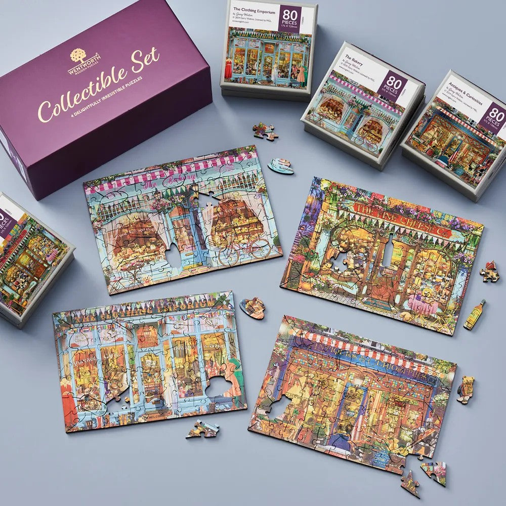 Wentworth Shopfront Favourites 4 x 80pc Wooden Jigsaw Puzzle