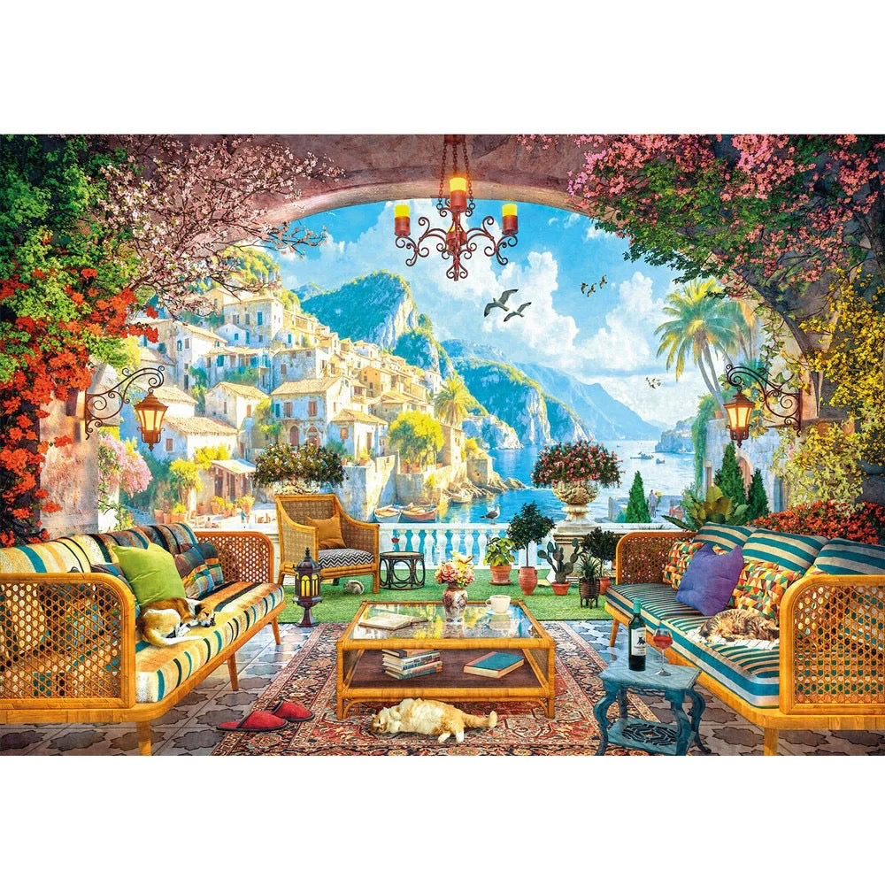 Wentworth Mediterranean Terrace View 40pc Wooden Jigsaw Puzzle