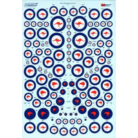 Xtradecal 72260 1/72 Royal Australian/RAAF and Royal New Zealand/RNZAF Air Force roundels. Assorted sizes.