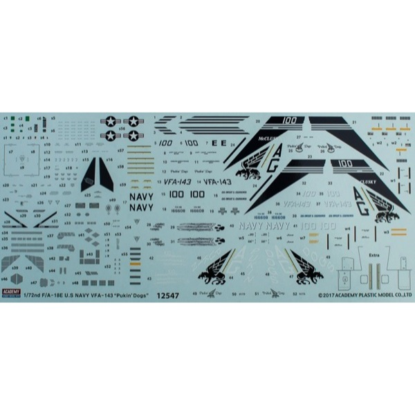 Academy 12547 1/72 USN F/A-18E VFA-143 "Pukin Dogs" Super Hornet