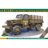 Ace Model 1/72 US G7107 1,5T 4X4 Army Truck W/Metal Body