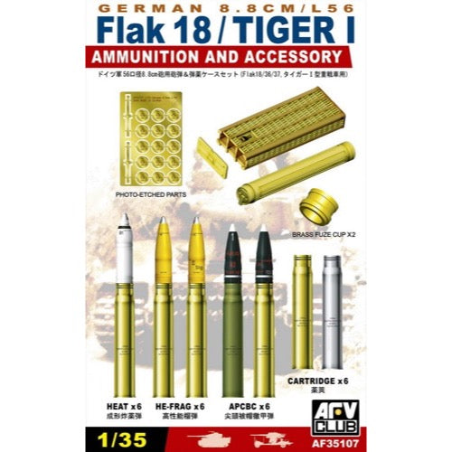 AFV 1/35 German 8.8mm L/56 Ammunition And Accessory
