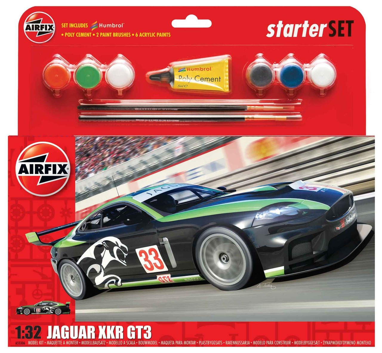 Airfix A55306 1/32 Jaguar XKRGT3 Fantasy Scheme Starter Set