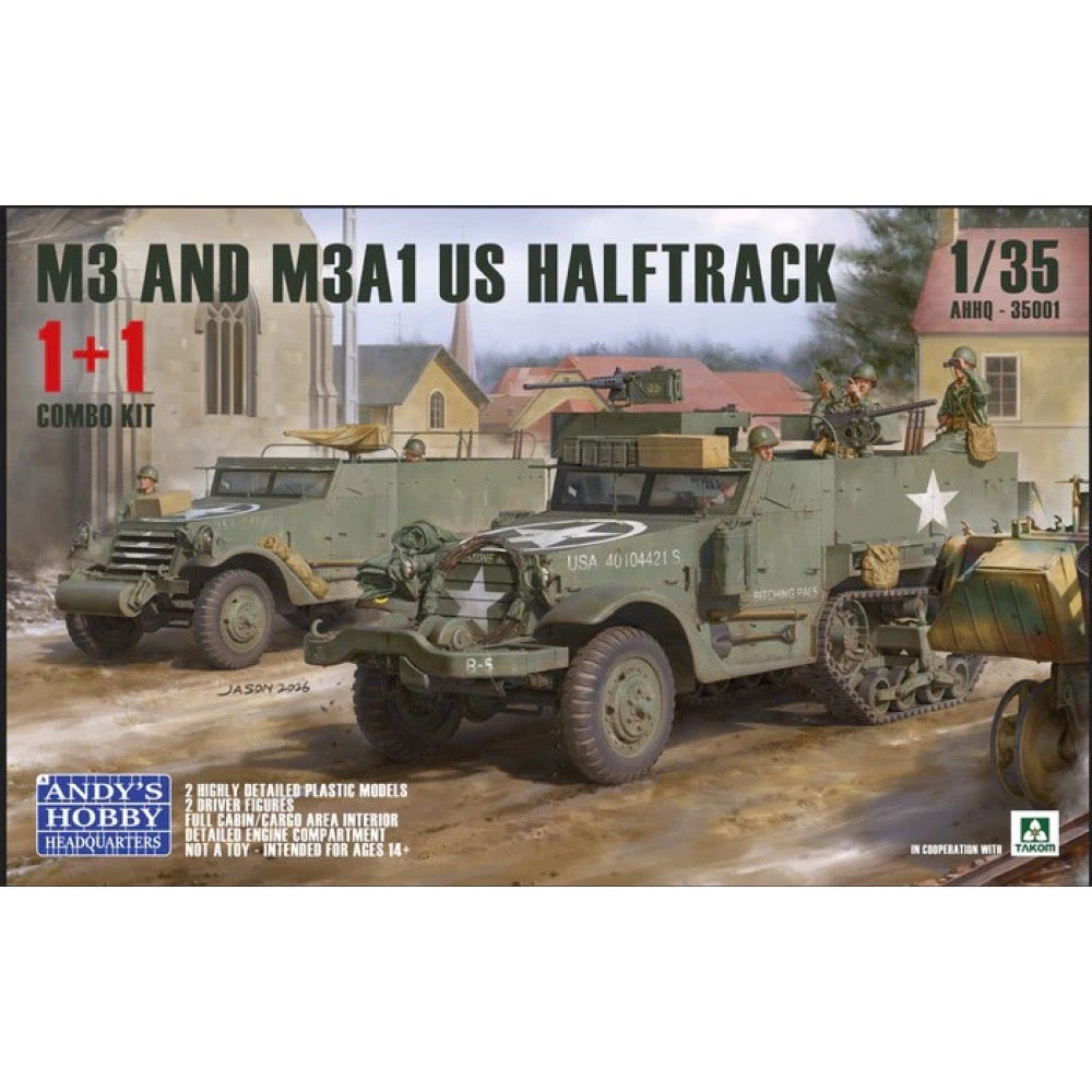Andy's Hobby HQ 1/35 M3 and M3A1 US WWII Halftrack Model Kit