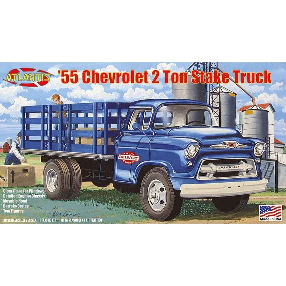 Atlantis 1/48 1955 Chevy Stake Truck with Glass Model Kit