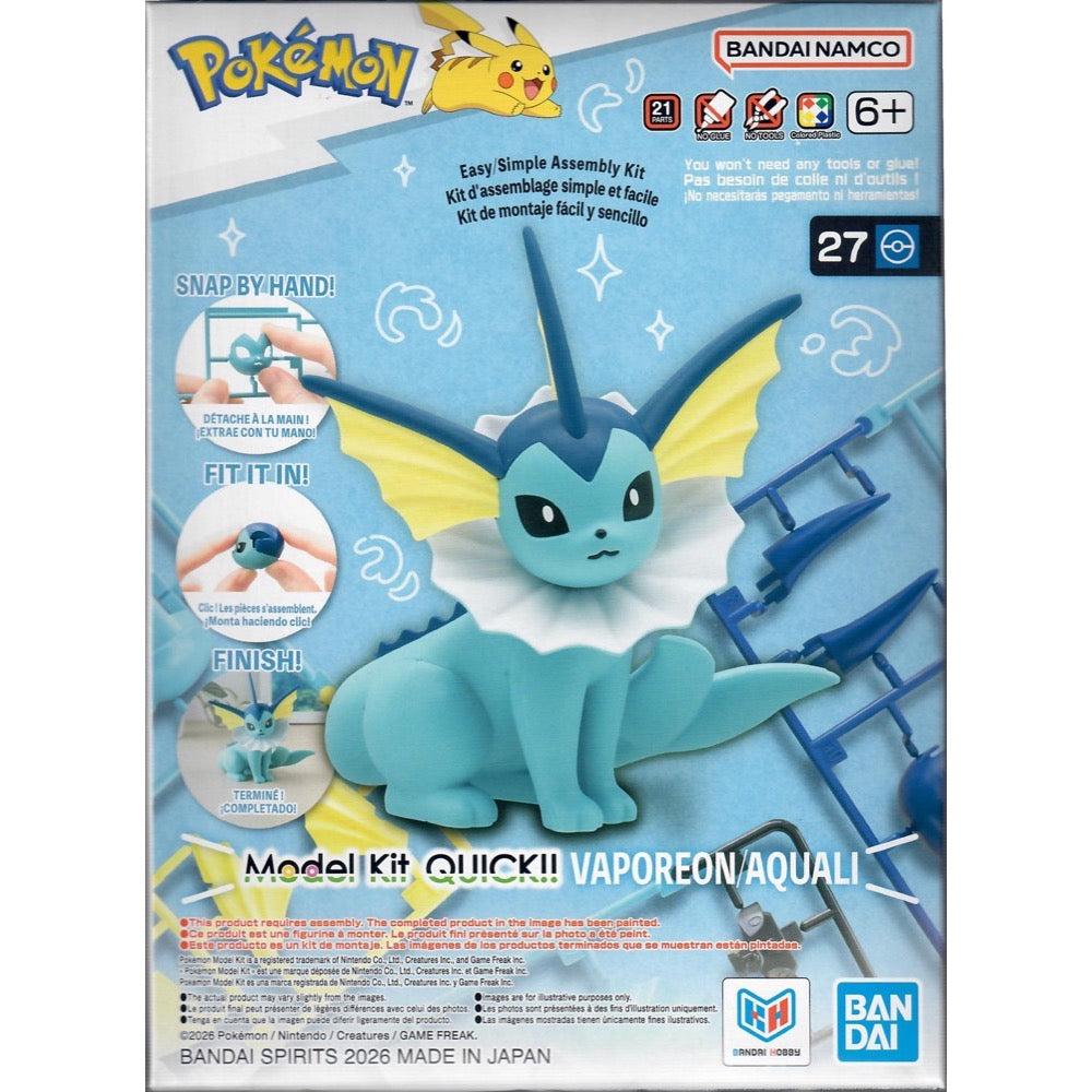 Bandai Pokemon Model Kit Quick 27 Vaporeon