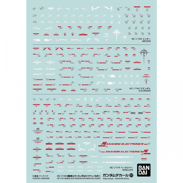 Bandai 50619861122 Mobile Suit Hathaway Multiuse 1 Gundam Decal |  Hobbies Online