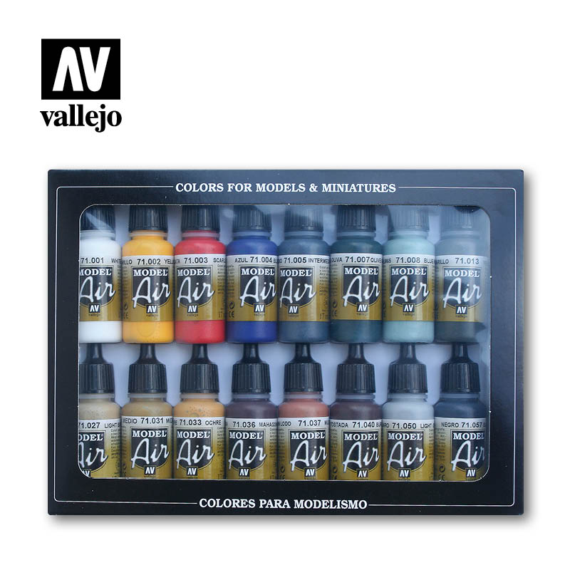 Vallejo 71178 Model Air Basic Colors 16 Color Set