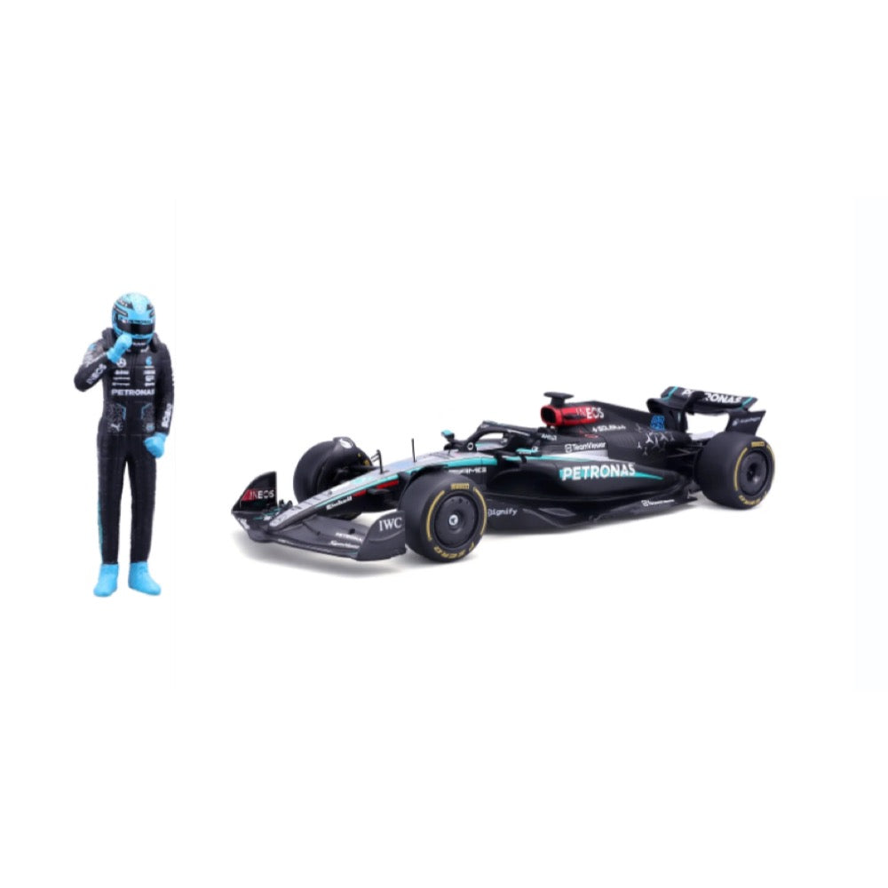 Bburago 28069R 1/24 Mercedes W15 2024 No.63 George Rusell with Figure