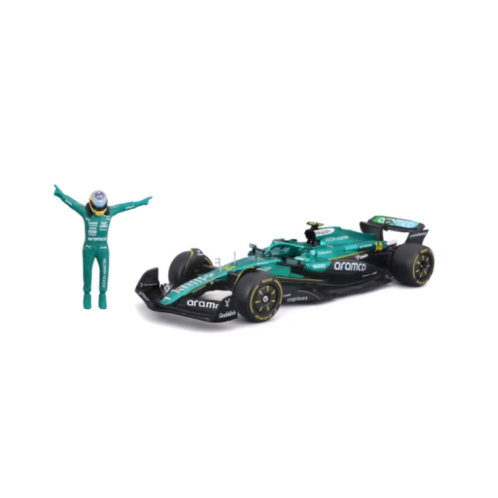 Bburago 28071A 1/24 Aston Martin AMR 25 No.14 Fernando Alonso with Figure