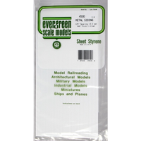 Evergreen 4530 White Styrene Corrugated Metal Siding .125in/ 3.2mm Groove .045in/1.13mm Rib