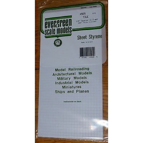 Evergreen 04505 Square Tile 0.250 x 6 x 12in / 6.4mm x 15cm x 30cm - 1