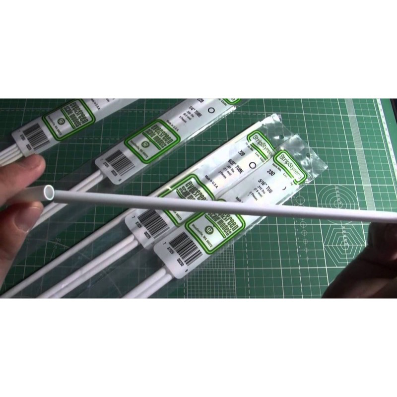 Evergreen 00231 Styrene Tube 0.344 x 14in / 8.7mm x 36cm - 2