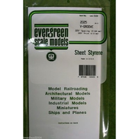 Evergreen 02025 Styrene V-Groove 0.025 x 6 x 12in / 0.64mm x 15cm x 30cm - 1