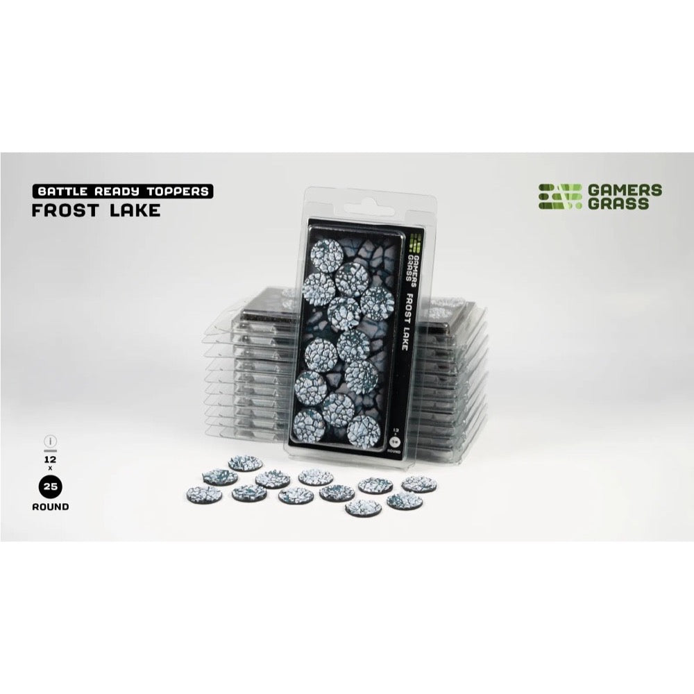 Gamers Grass Battle Ready Toppers Frost Lake Round 25mm 12pc