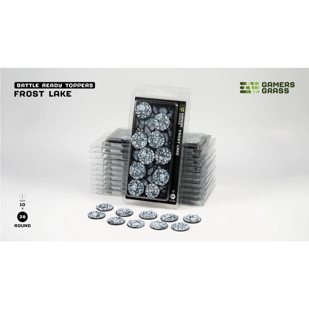 Gamers Grass Battle Ready Toppers Frost Lake Round 28mm 10pc