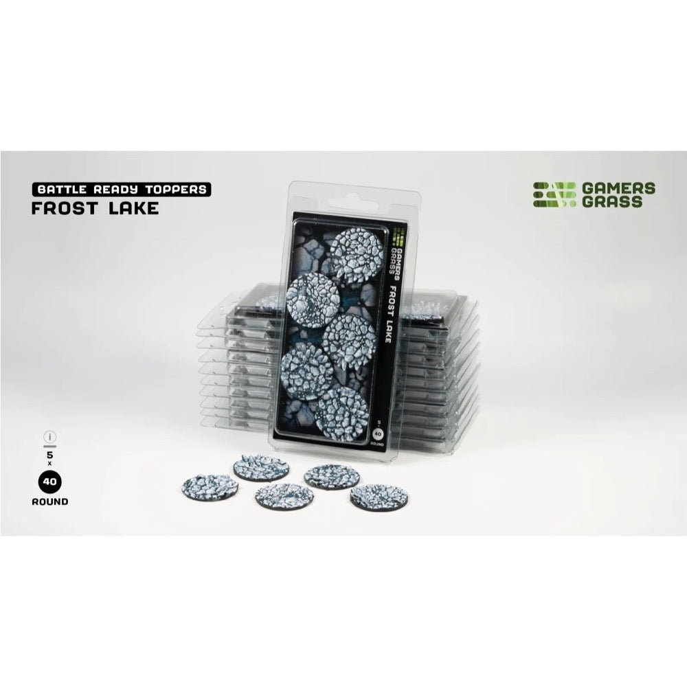 Gamers Grass Battle Ready Toppers Frost Lake Round 40mm 5pc
