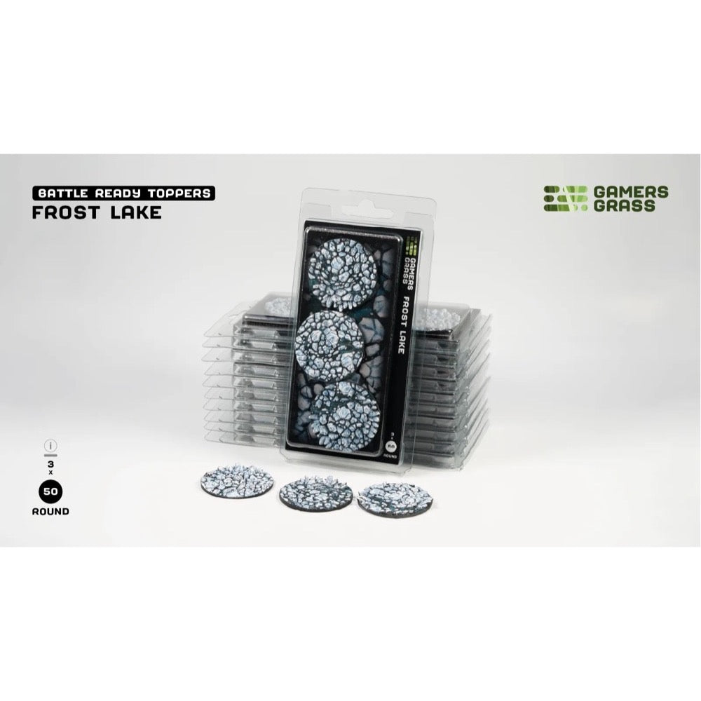 Gamers Grass Battle Ready Toppers Frost Lake Round 50mm 3pc