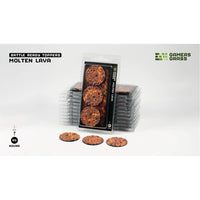 Gamers Grass Battle Ready Toppers Molten Lava Round 50mm 3pc