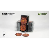 Gamers Grass Battle Ready Toppers Molten Lava Round 60mm 2pc