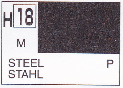 Mr Hobby (Gunze) H018 Aqueous Metallic Steel Acrylic Paint 10ml