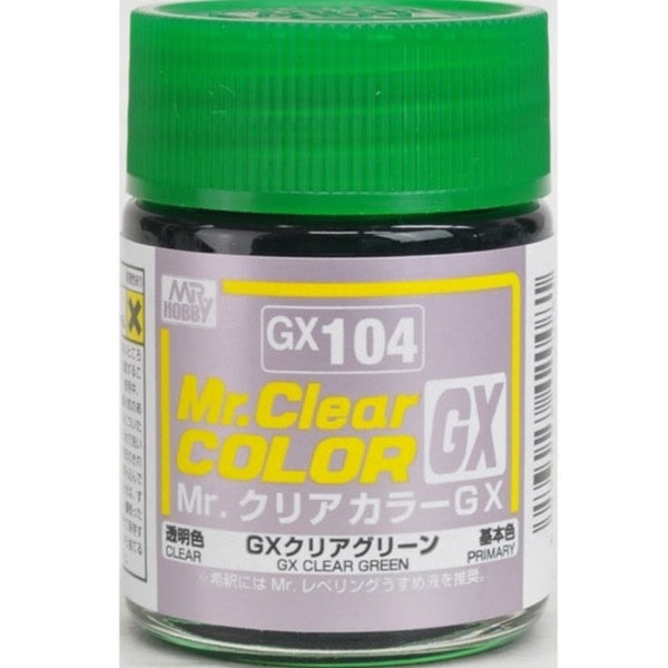 Mr Hobby (Gunze) GX104 Mr Clear Color GX Clear Green Lacquer Paint 18ml