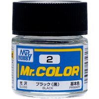 Mr Hobby (Gunze) C002 Mr Color Gloss Black Lacquer Paint 10ml