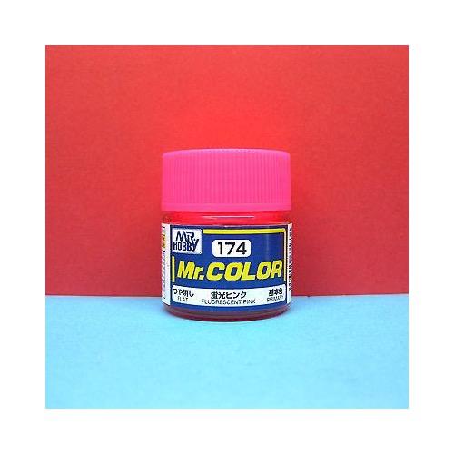 Mr Hobby (Gunze) C174 Mr Color Gloss Fluorescent Pink Lacquer Paint 10ml