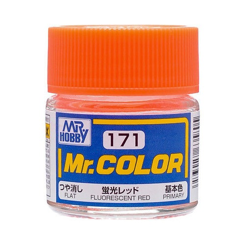 Mr Hobby (Gunze) C171 Mr Color Gloss Fluorescent Red Lacquer Paint 10ml