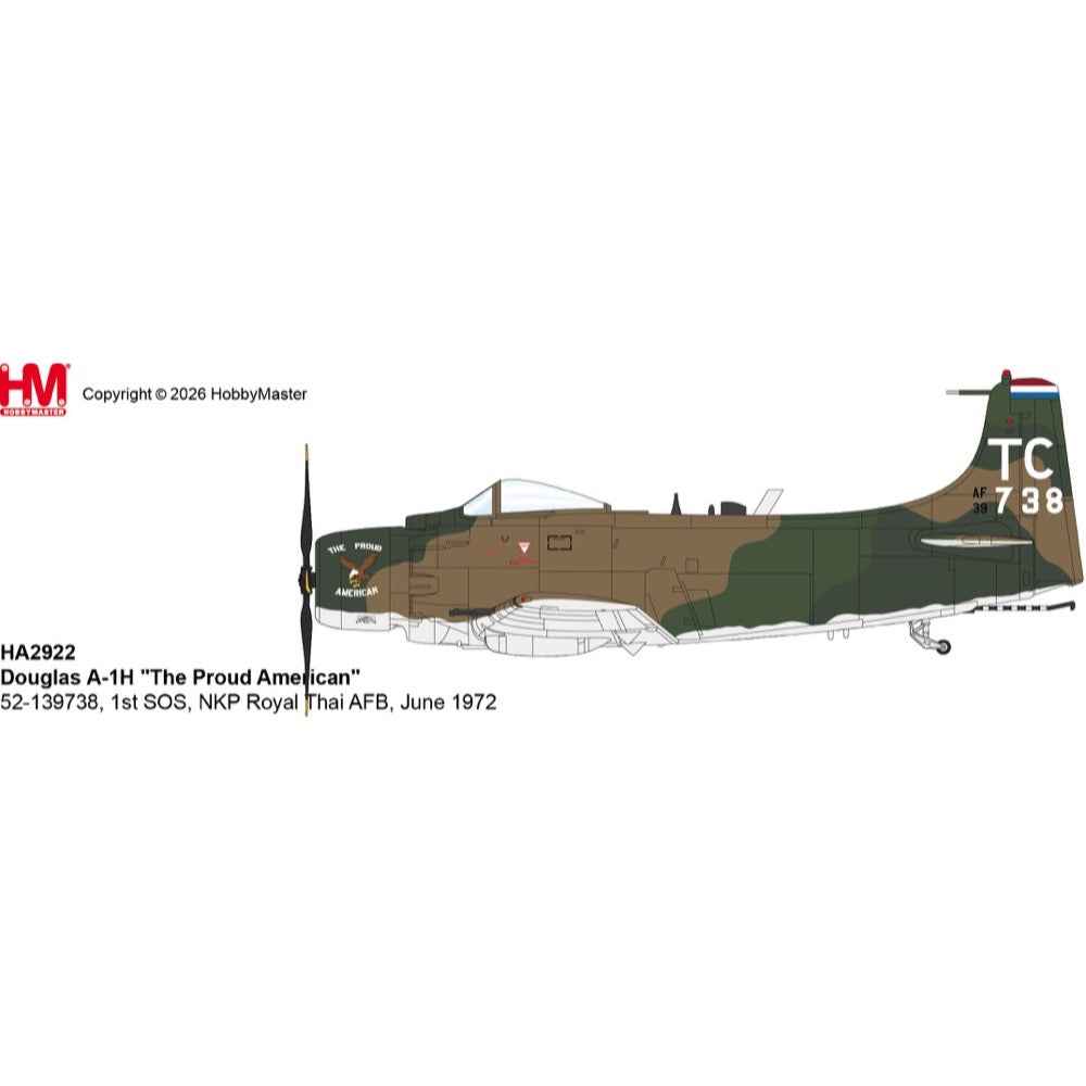 Hobby Master 1/72 Douglas A-1H "The Proud American" 52-139738 1st SOS NKP Royal Thai AFB June 1972