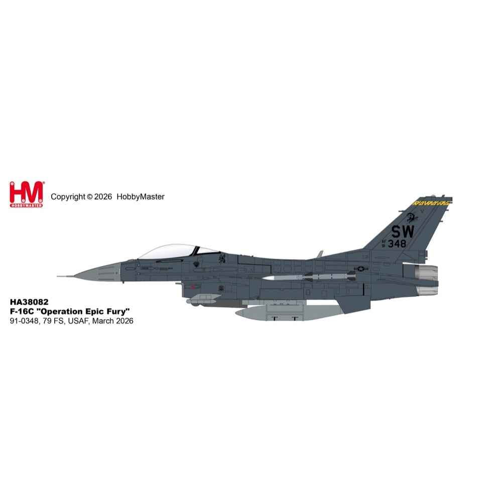 Hobby Master 1/72 F-16C "Operation Epic Fury" 91-0348 79 FS USAF March 2026