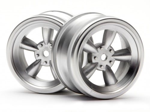HPI 3815 Vintage Spoke Wheel 26mm Matt Chrome 0mm Offset 2pc