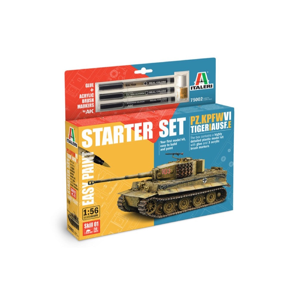 Italeri 1/56 Pz. Kpfw. Vi Tiger I Ausf. E Starter Set