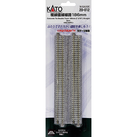 Kato 20-012 N Unitrak Double Trk Str 186mm 2pcs