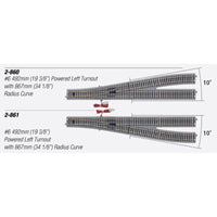 Kato 2-860 HO Unitrack #6 Left Hand Turnout Powered - Metro Hobbies