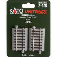 Kato 2-105 HO Unitrack Straight Track 60mm 4 Pack - Metro Hobbies