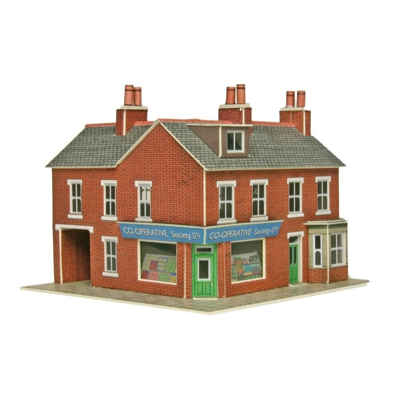 Metcalfe PN116 N Corner Shop & Pub Red Brick Card Kit | Metro Hobbies