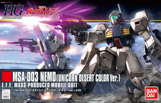Bandai 5060958 HGUC 1/144 Nemo Unicorn Desert Color Ver Gundam UC |  Hobbies Online