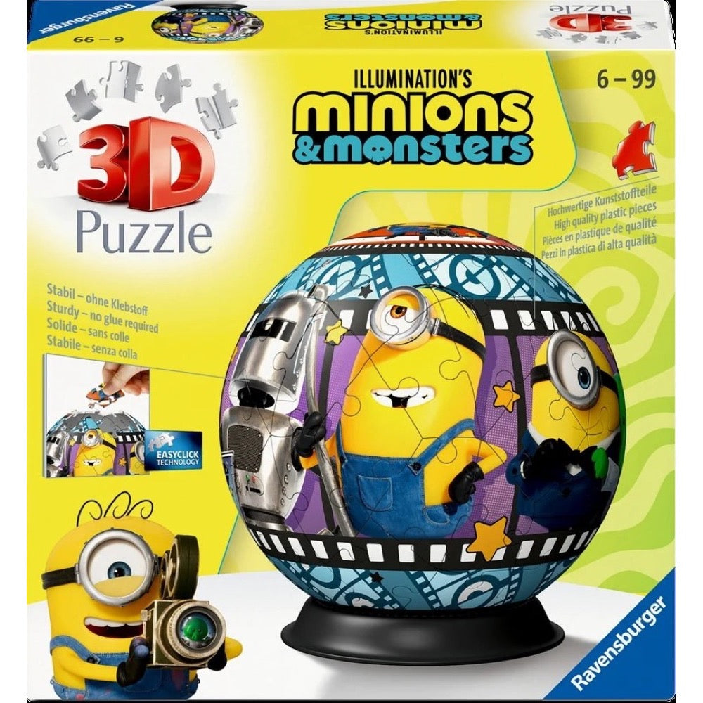 Ravensburger 08079-4 3D Puzzle-Ball Minions 3 72pc Jigsaw Puzzle