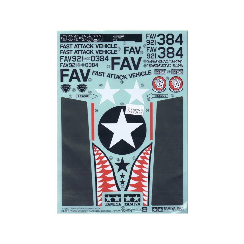 Tamiya S9495742 Sticker for Fast Attack