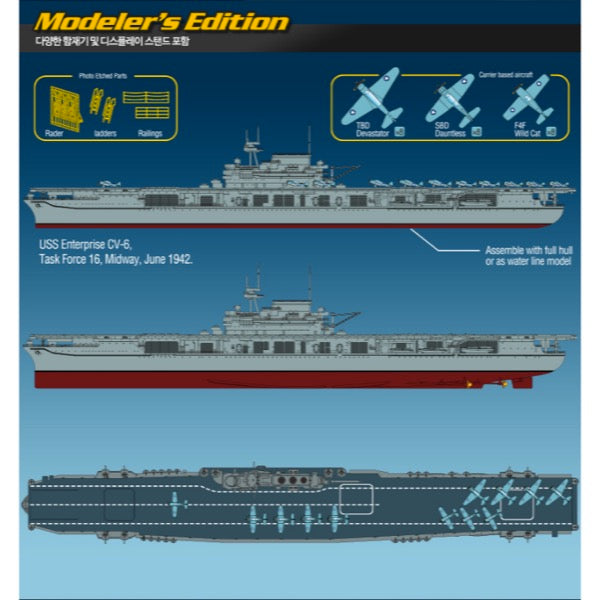 Academy 14224 1/700 USS Enterprise CV-6 Modeler's Edition