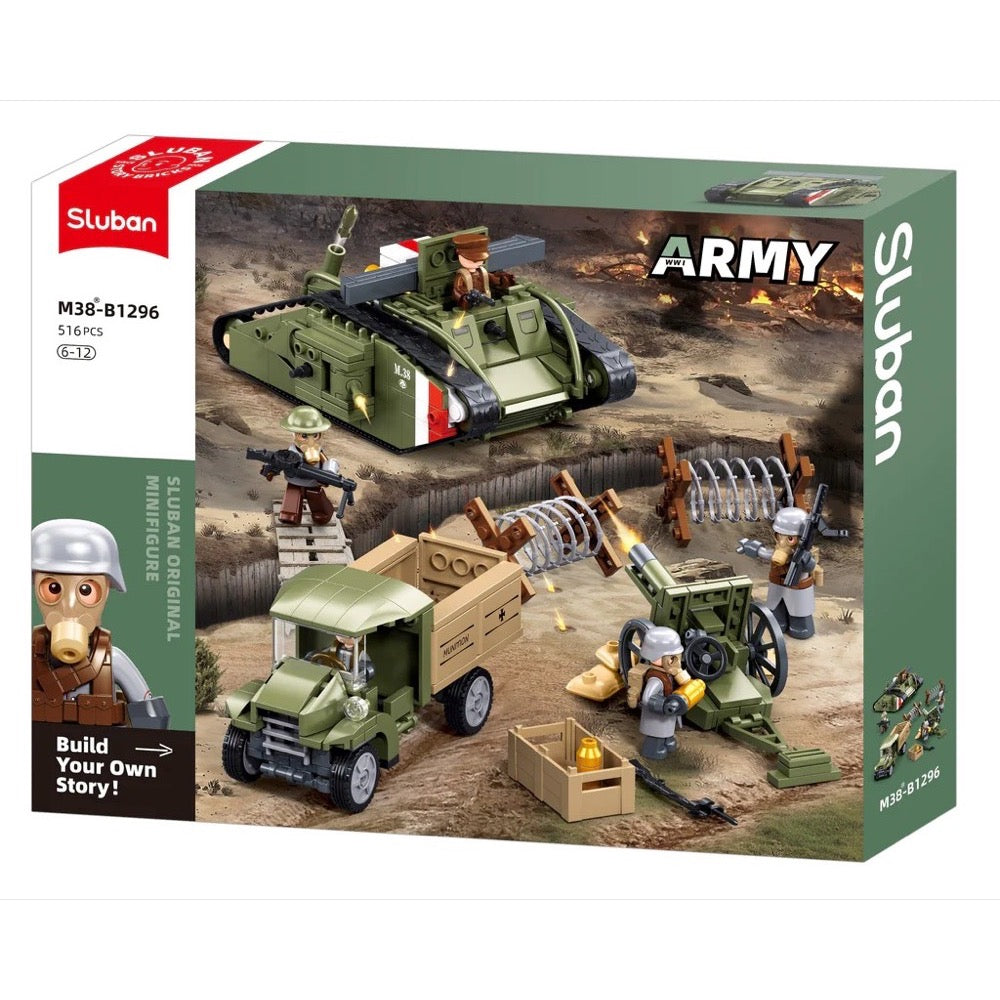 Sluban Model Bricks WW1 Mark V Tank Offensive