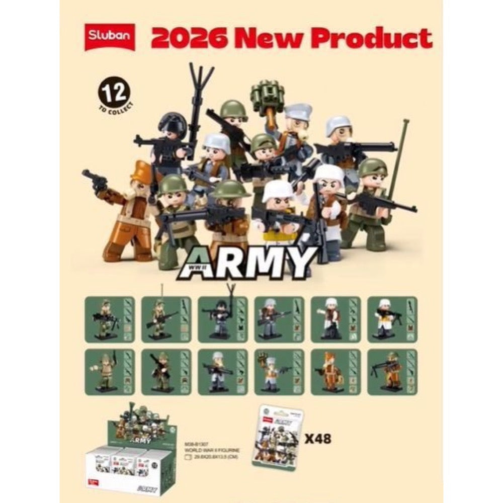 Sluban Model Bricks WWII Military Mini Figures Blind Bag